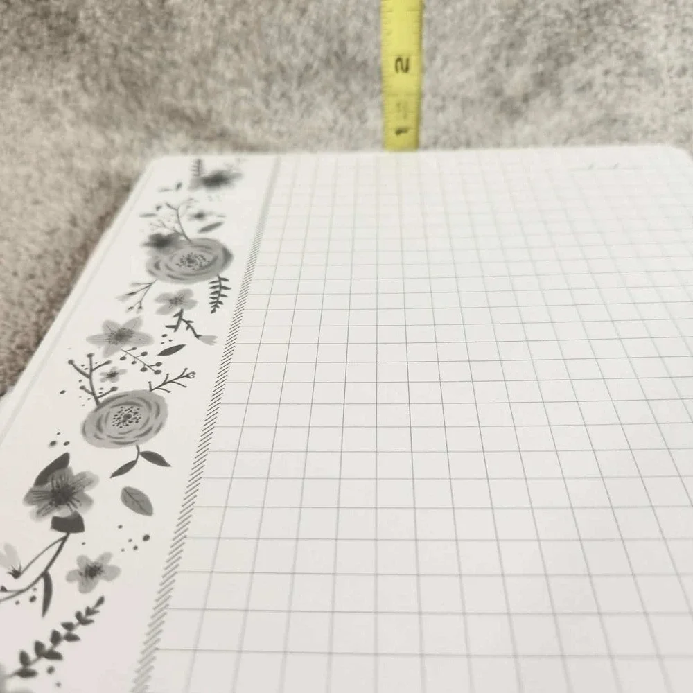 Planner Refill‎ White Floral Lined Grid Tabbed Pages
